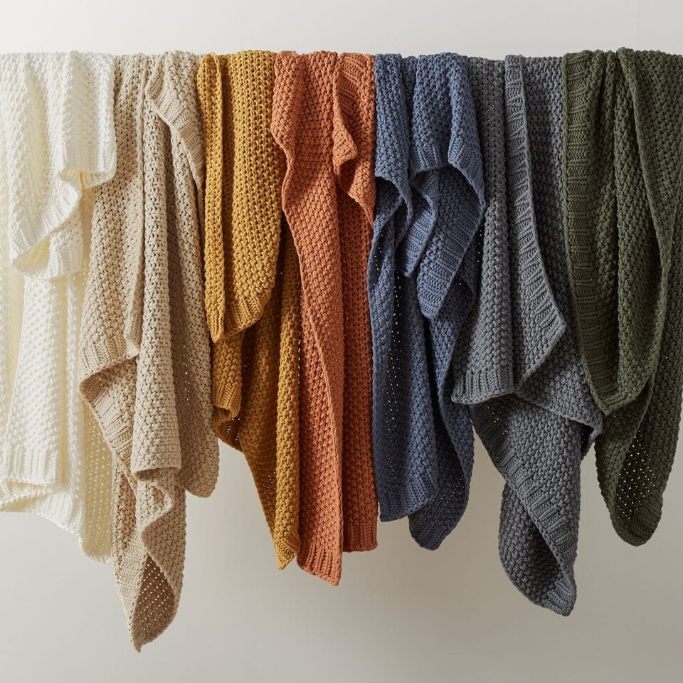 Chunky Cotton Knit Throw West Elm Australia